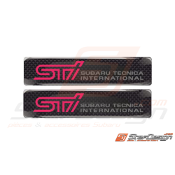 Autocollants STI  look carbone 114x25mm