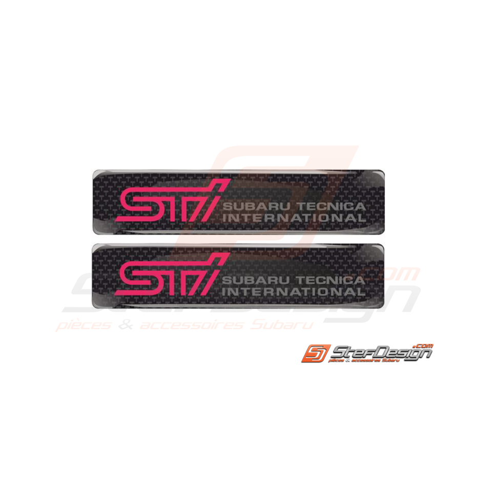 Autocollants STI  look carbone 114x25mm