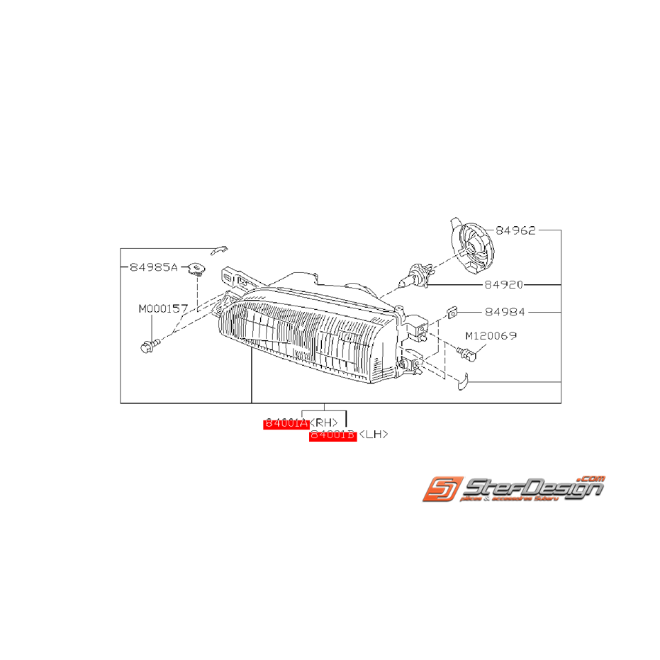 Phare avant origine réglage électrique  SUBARU GT 99-00