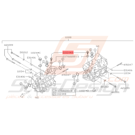 Bouchon Bloc Moteur Origine Subaru Impreza GT 1999 - 2000