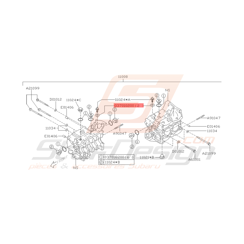 Joint Aluminium Bloc Moteur Origine Subaru Impreza GT 1999 - 2000