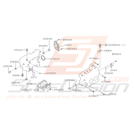 Schéma Joints et Vis Bas Moteur Origine Subaru GT 1999 - 2000