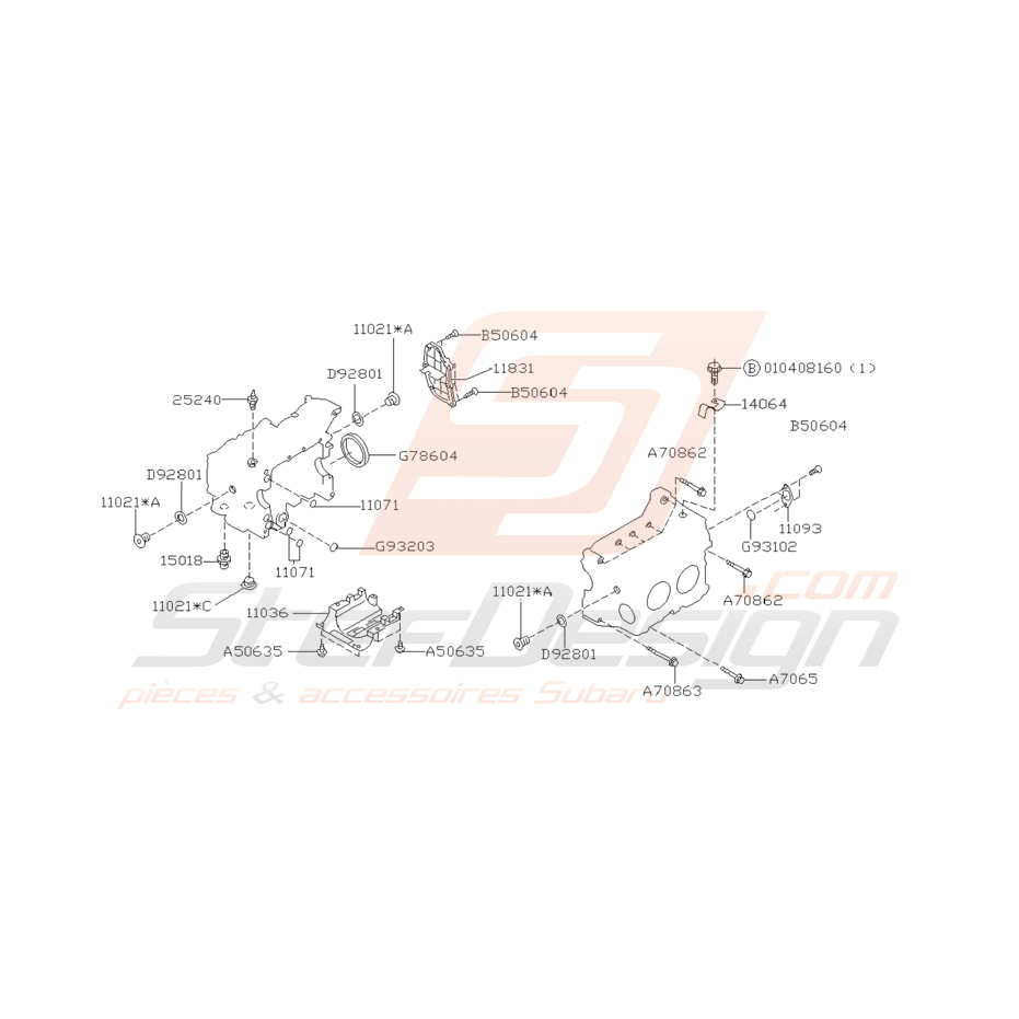 Schéma Joints et Vis Bas Moteur Origine Subaru GT 1999 - 2000 Schéma Joints et Vis Bas Moteur Origine Subaru GT 1999 - 2000