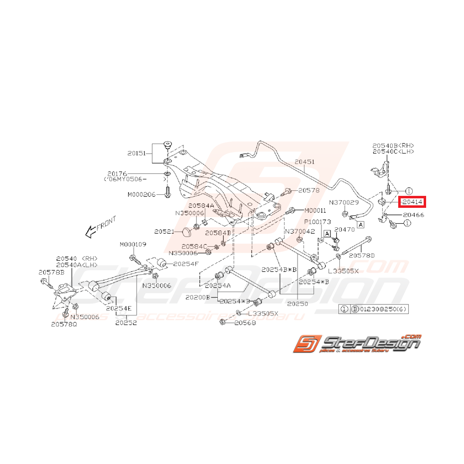 Silent bloc de barre anti-roulis arrière origine WRX 06-07