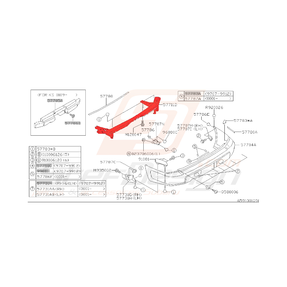 Longeron arrière pour subaru forester SF5