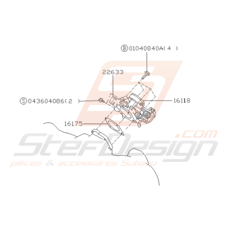 Schéma Porte Papillon Origine Subaru GT 1993 - 1996