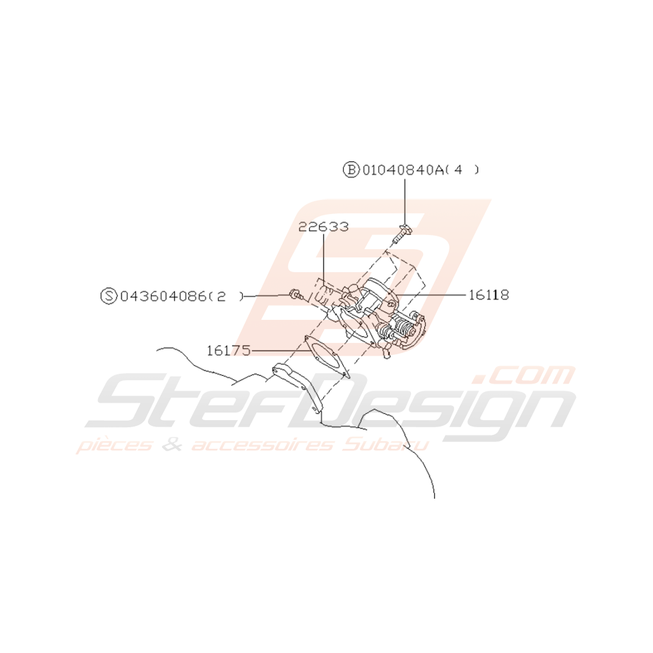 Schéma Porte Papillon Origine Subaru GT 1993 - 1996