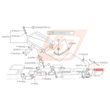 Attache Durite Origine Subaru Impreza GT 1997 - 1998