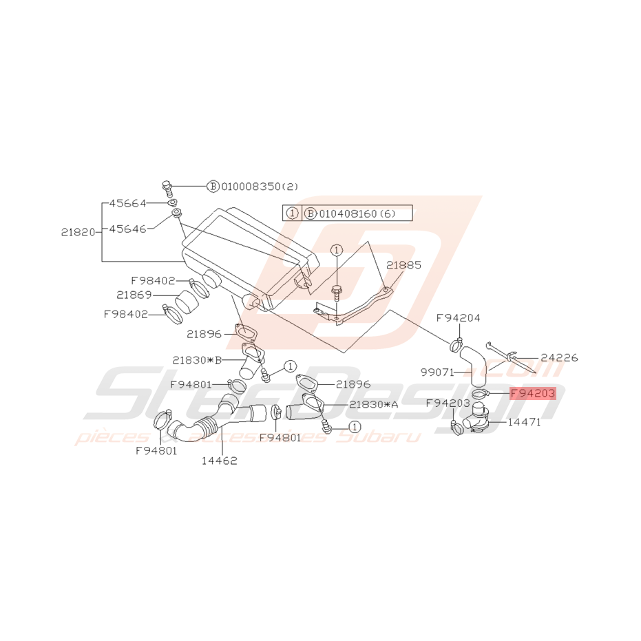 Attache Durite Origine Subaru Impreza GT 1997 - 1998 Attache Durite Origine Subaru Impreza GT 1997 - 1998