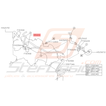 Durite PCV Origine Subaru GT 1993 - 1996