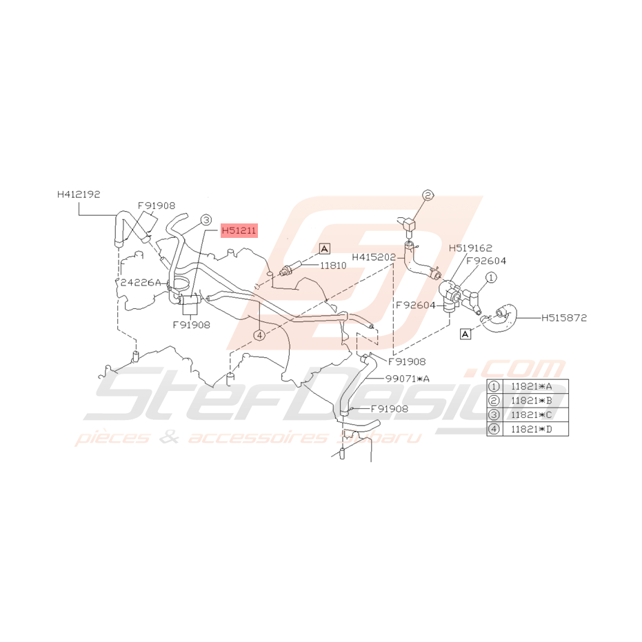 Durite PCV Origine Subaru GT 1993 - 1996
