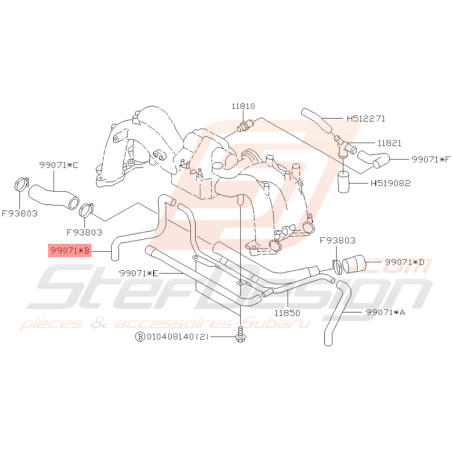 Durite de Dépression Origine Subaru 1997 - 1998