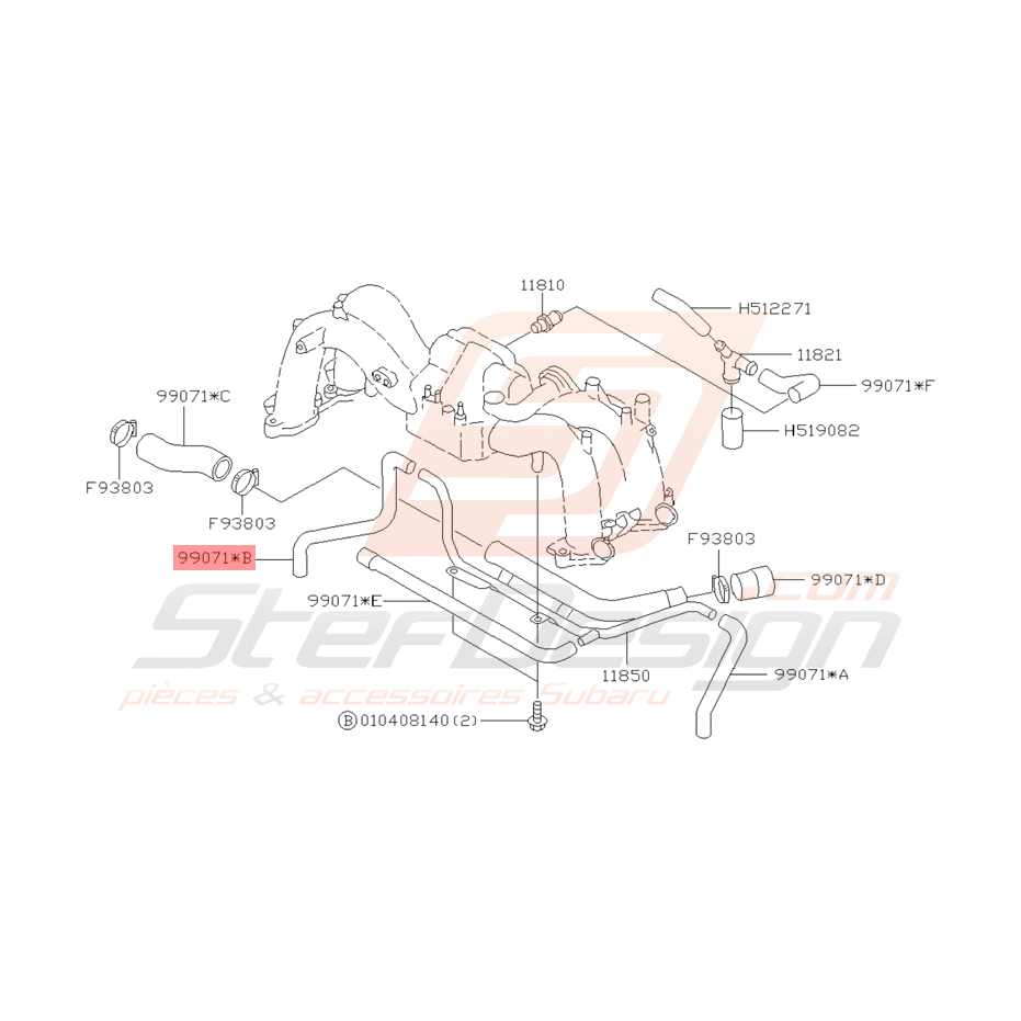 Durite de Dépression Origine Subaru 1997 - 1998