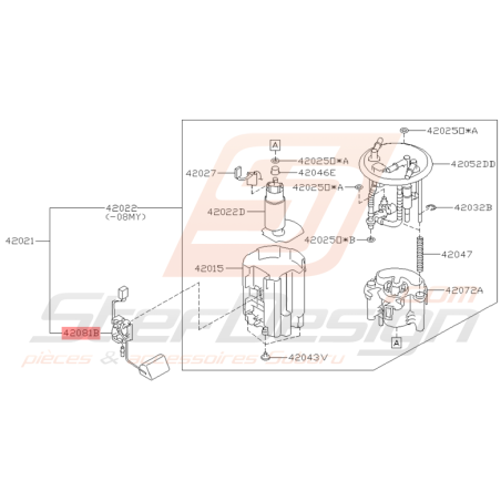Capteur de niveau d'essence origine Subaru STI 2008 - 2014