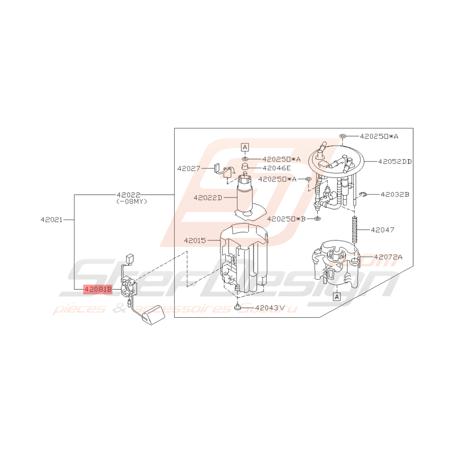 Capteur de niveau d'essence origine Subaru STI 2008 - 2014