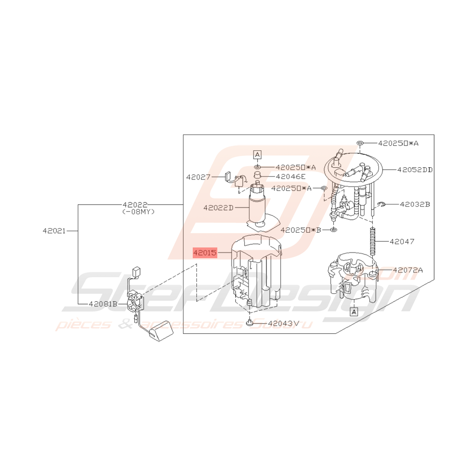 Chambre Pompe à essence Origine Subaru STI 2008 - 2014