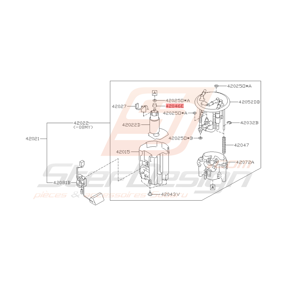 Entretoise Pompe à Essence Origine Subaru STI 2008 - 2014