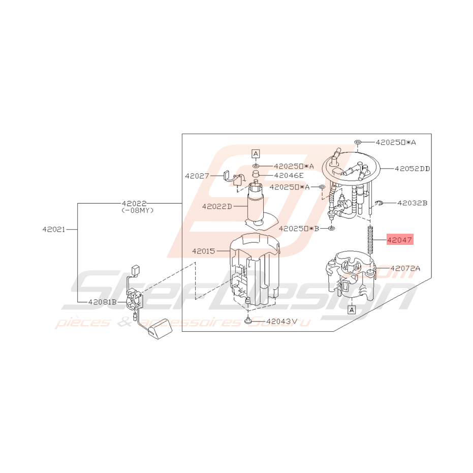 Ressort Pompe à Essence Origine Subaru STI 2008 - 2014