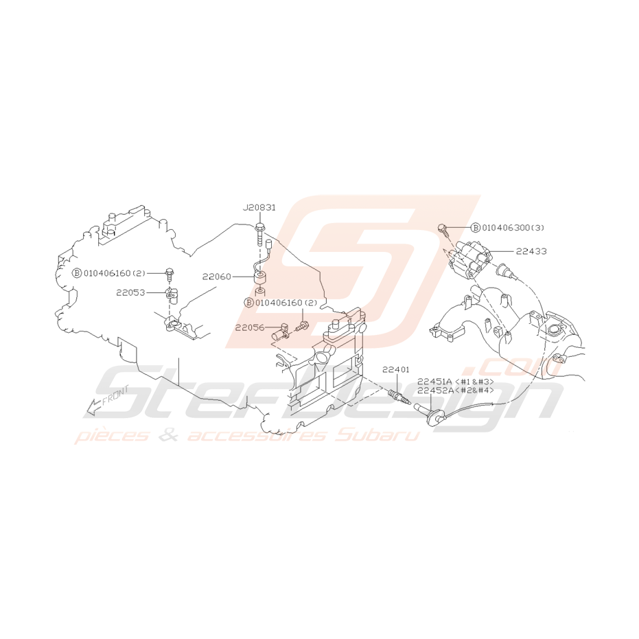 Schéma Bougies d'allumage Origine Subaru GT 1999 - 2000