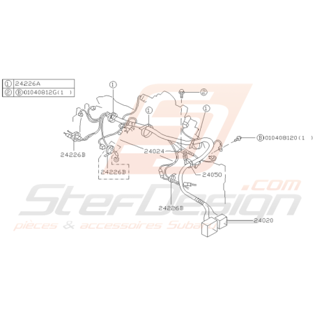 Schéma de Faisceau Moteur Origine Subaru GT 1994 - 1998