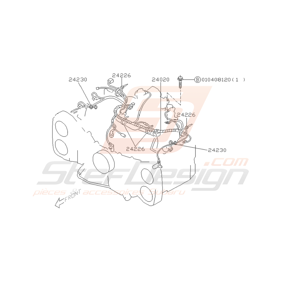 Schéma Faisceau Moteur Origine Subaru GT 1999 - 2000