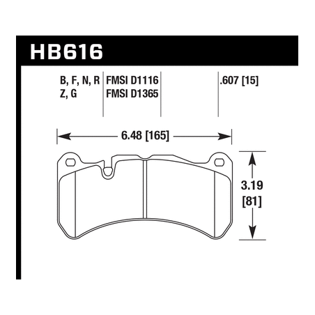 Plaquettes HAWK  HP+ subaru sti brembo 6 pistons 