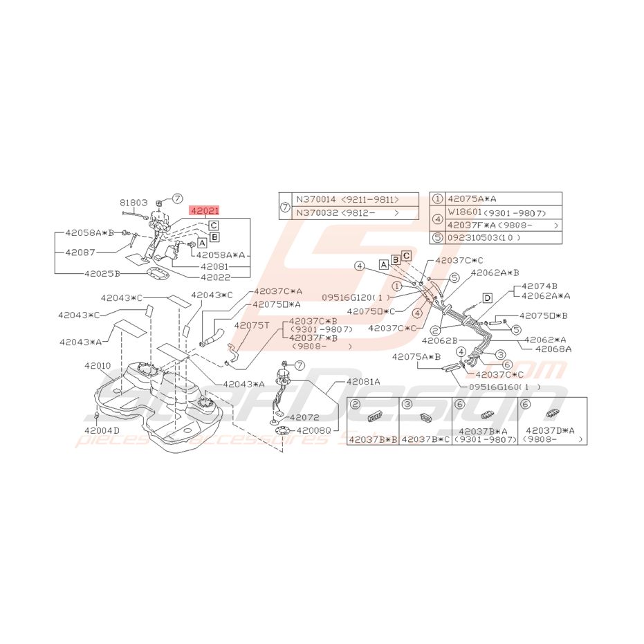 Puit de Jauge Origine Subaru Impreza GT 08/1995 - 04/1996 Puit de Jauge Origine Subaru Impreza GT 08/1995 - 04/1996