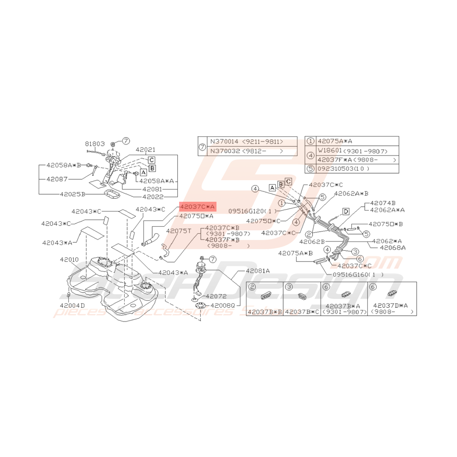 Collier Flexible de Carburant Origine Subaru Impreza GT 93 - 00 Collier Flexible de Carburant Origine Subaru Impreza GT 93 - 00