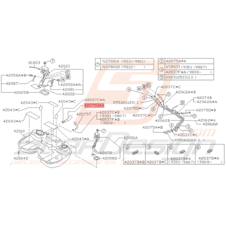 Durite de Carburant Origine Subaru Impreza GT 1993 - 2000