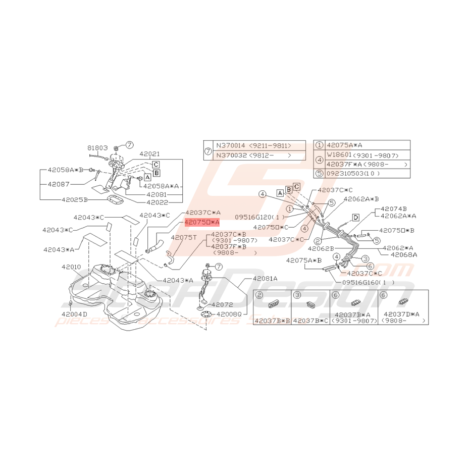 Durite de Carburant Origine Subaru Impreza GT 1993 - 2000 Durite de Carburant Origine Subaru Impreza GT 1993 - 2000