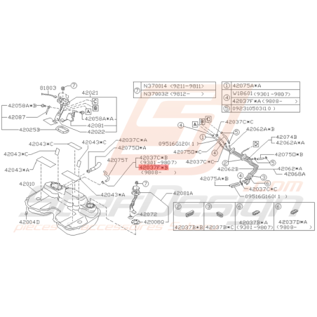 Collier Durite de Carburant Origine Subaru Impreza GT 1999 - 2000