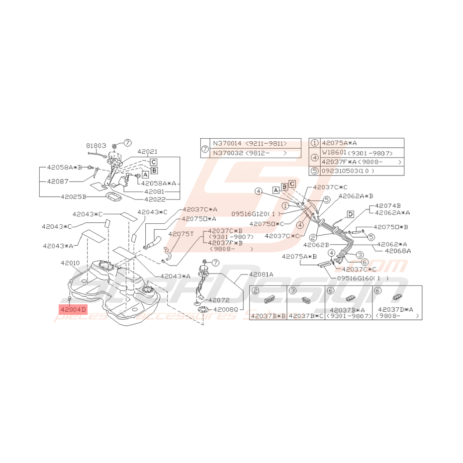 Clip Réservoir de Carburant Origine Subaru Impreza GT 1993 - 2000 Clip Réservoir de Carburant Origine Subaru Impreza GT 1993 - 2000