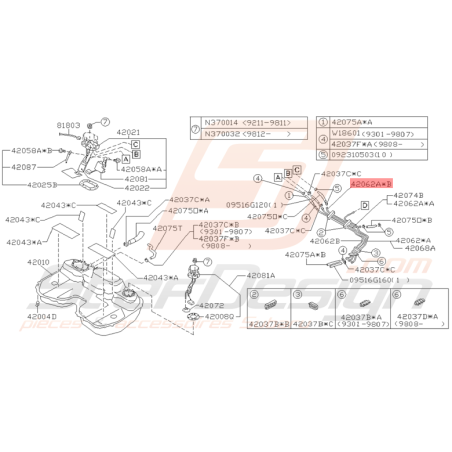 Tuyau de Carburant Origine Subaru Impreza GT 1993 - 1998