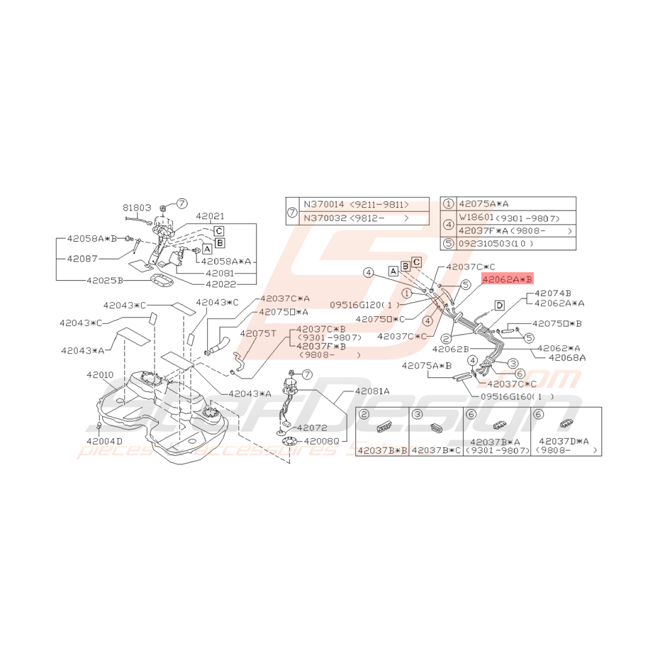 Tuyau de Carburant Origine Subaru Impreza GT 1993 - 1998 Tuyau de Carburant Origine Subaru Impreza GT 1993 - 1998