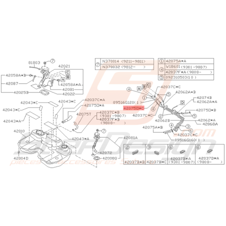 Durite de carburant Origine Subaru Impreza GT 1993 - 1998