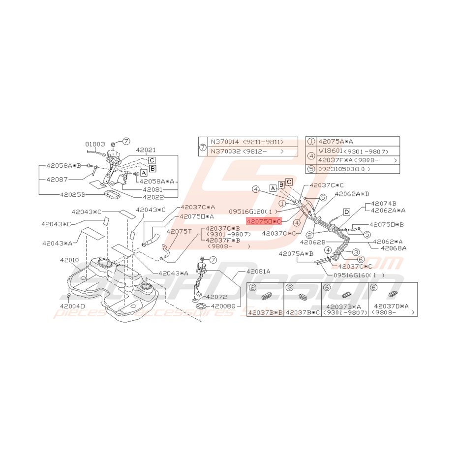 Durite de carburant Origine Subaru Impreza GT 1993 - 1998 Durite de carburant Origine Subaru Impreza GT 1993 - 1998