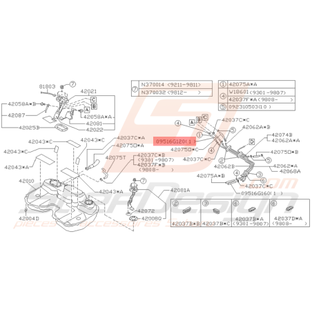 Durite de Carburant Origine Subaru Impreza GT 1993 - 2000