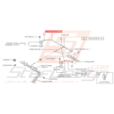 Flexible de Carburant Origine Subaru Impreza GT 1993 - 2000