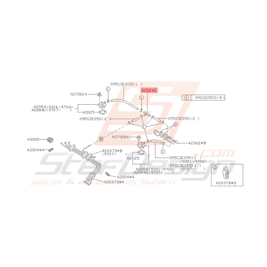 Conduit de Purge Origine Subaru Impreza GT 1993 - 2000 Conduit de Purge Origine Subaru Impreza GT 1993 - 2000