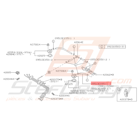 Flexible de Carburant Origine Subaru GT 1993 - 2000