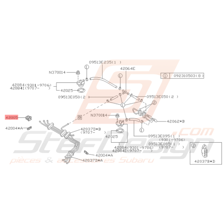 Dispositif de Retenue Origine Subaru GT 1998 - 2000