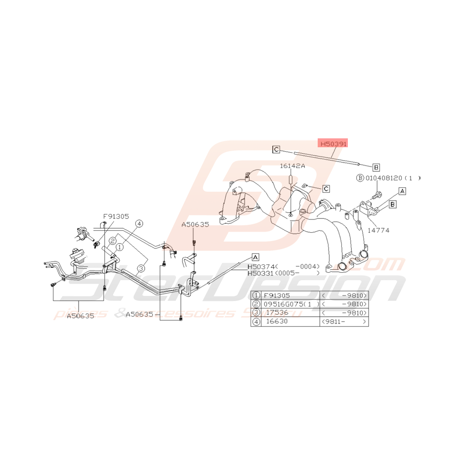 Durite d'Essence Origine Subaru Impreza GT 1999 - 2000