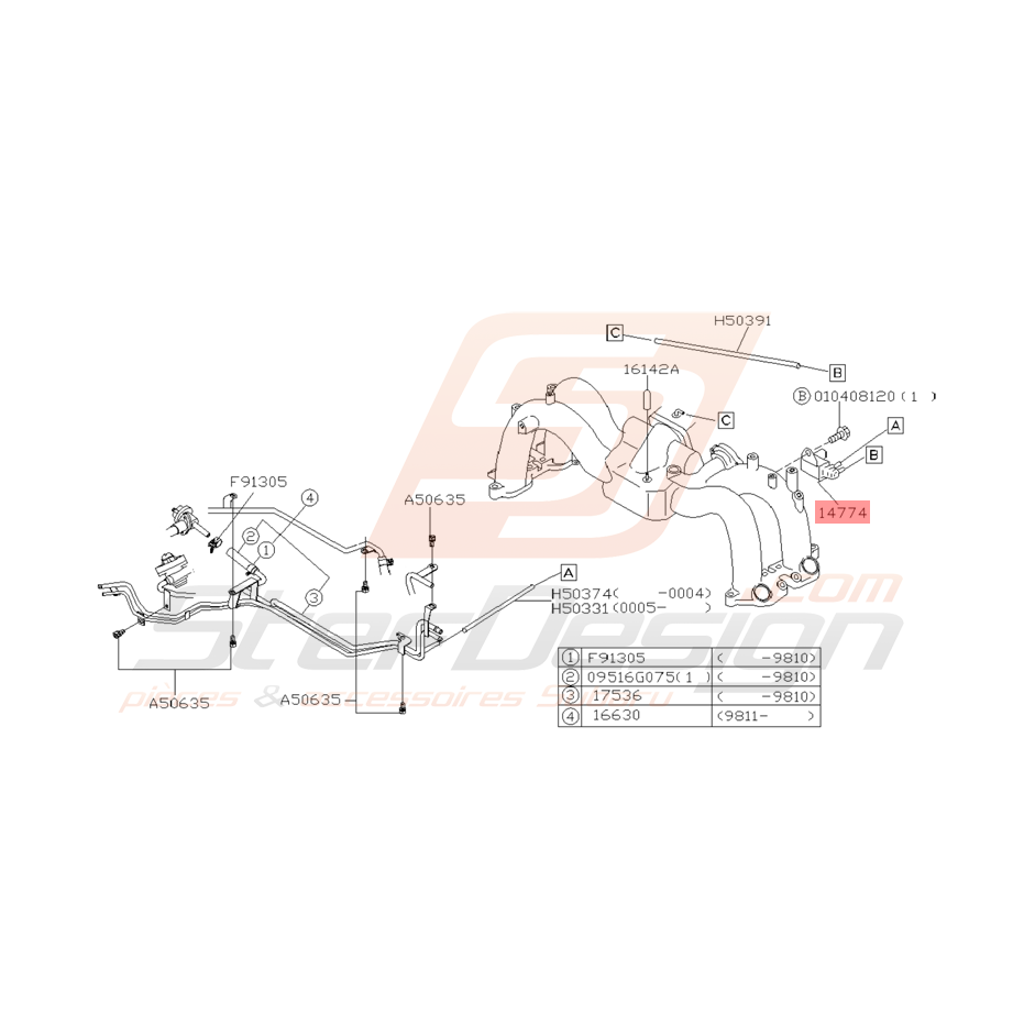 Solénïde Origine Subaru Impreza GT 1999 - 2000