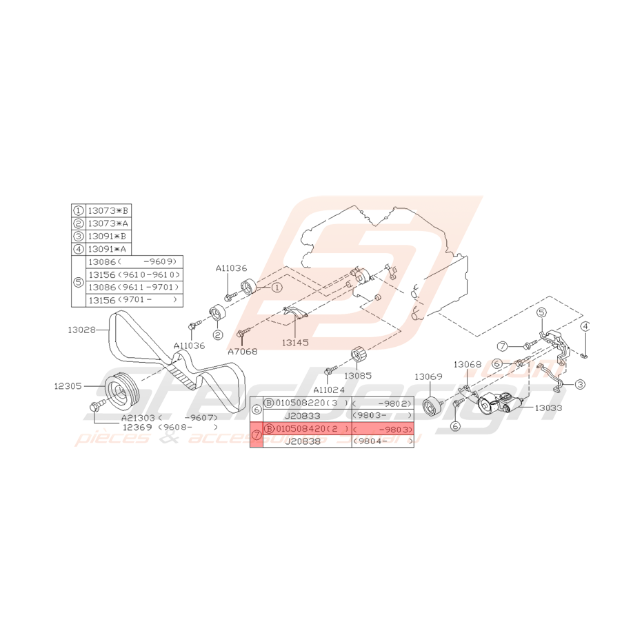 Vis origine Subaru GT Vis origine Subaru GT