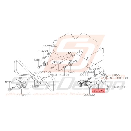 Galet Tendeur Origine Subaru Impreza GT 1999 - 2000