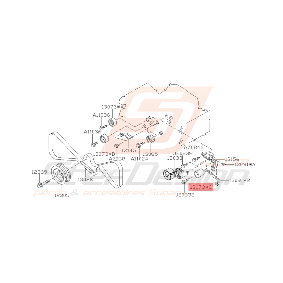 Galet Tendeur Origine Subaru Impreza GT 1999 - 2000 Galet Tendeur Origine Subaru Impreza GT 1999 - 2000