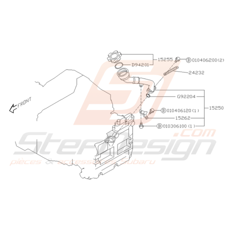 Schéma Conduit de Remplissage d'Huile Origine Subaru GT 99 - 00