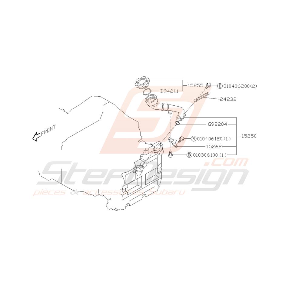Schéma Conduit de Remplissage d'Huile Origine Subaru GT 99 - 00