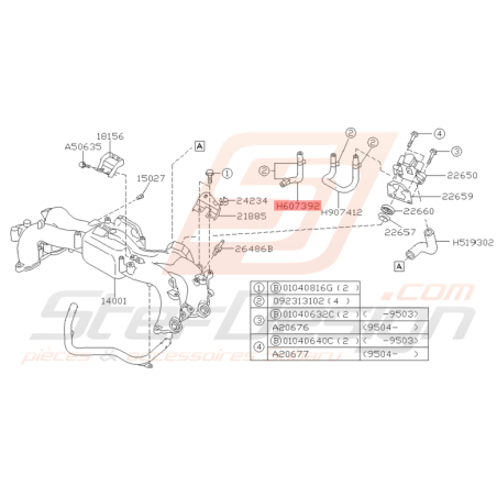 Durite Collecteur d'Admission Origine Subaru GT 1993 - 1996