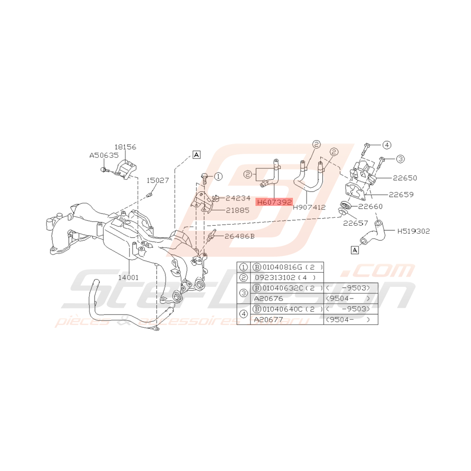 Durite Collecteur d'Admission Origine Subaru GT 1993 - 1996